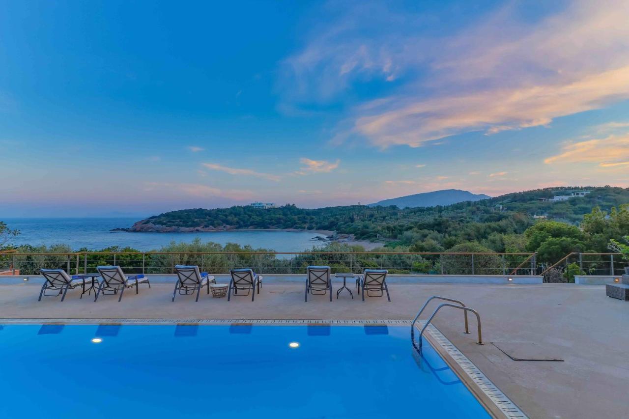 Black Diamond Beachfront Pool Villa Pasithea In Sounio, Athens Сунион Экстерьер фото